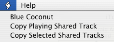 Blue Coconut in the iTunes script menu